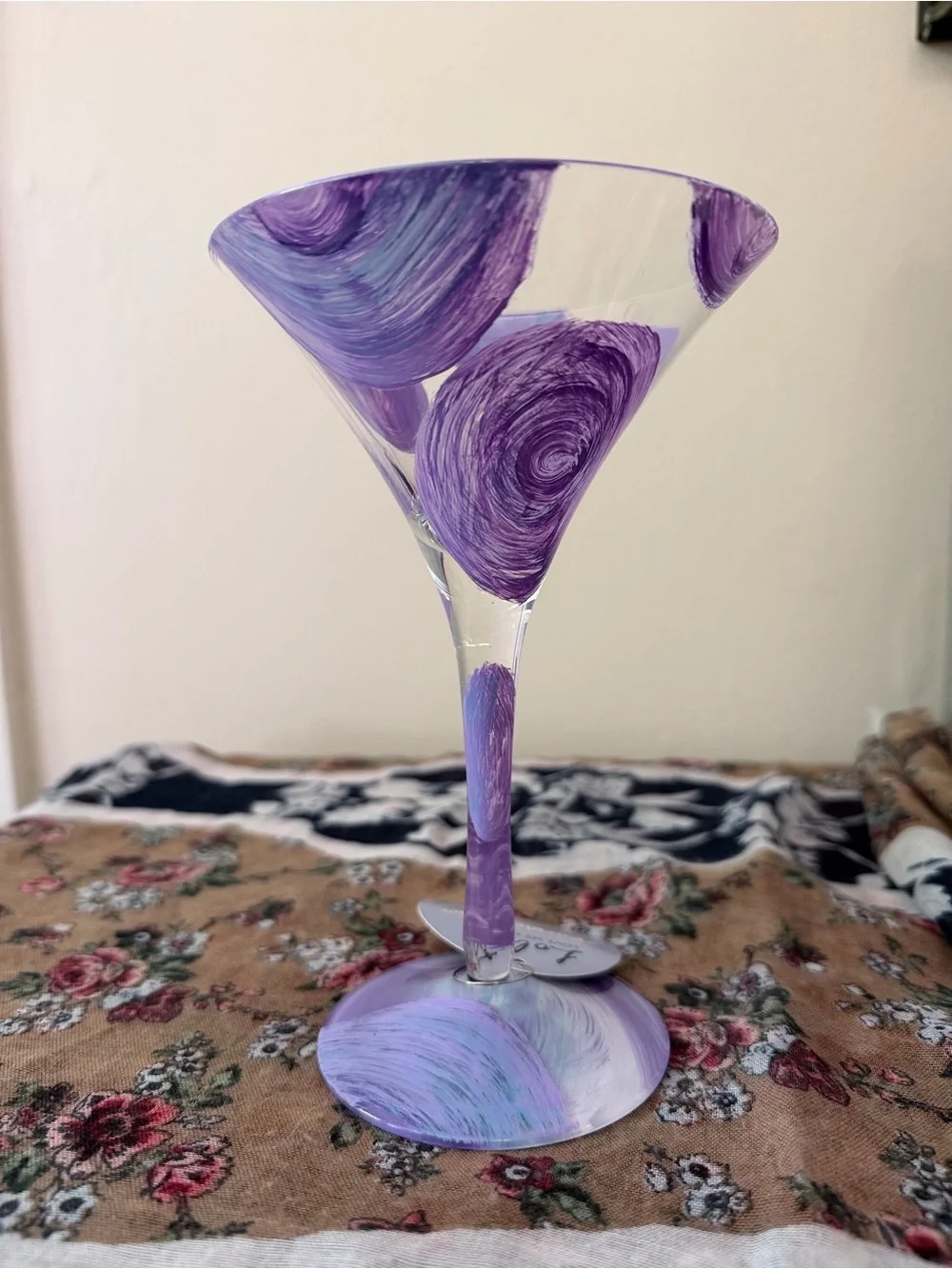 Lolita Purple Haze Hand Painted Martini Glass Gift Box